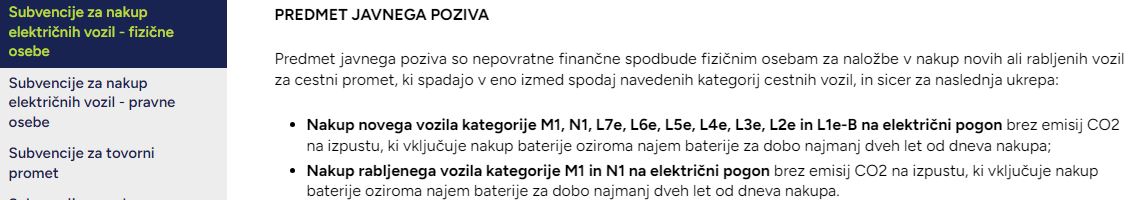 Zaslonski posnetek spletne strani Borzen (fizične osebe) z dne 6. 9. 2024.