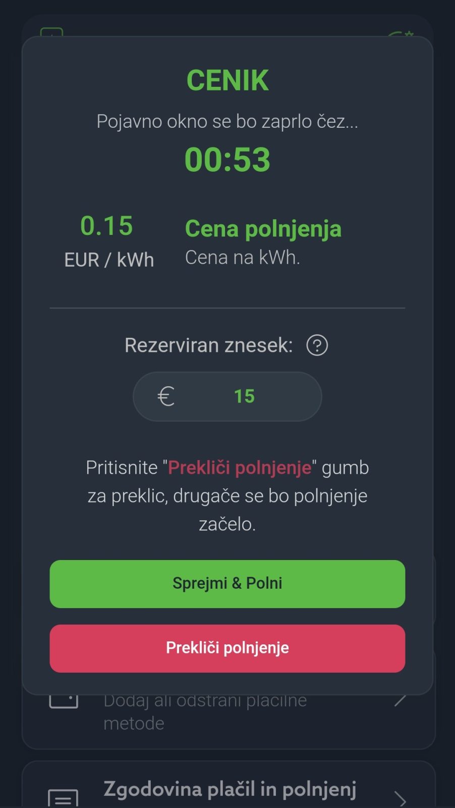 Cena za kWh