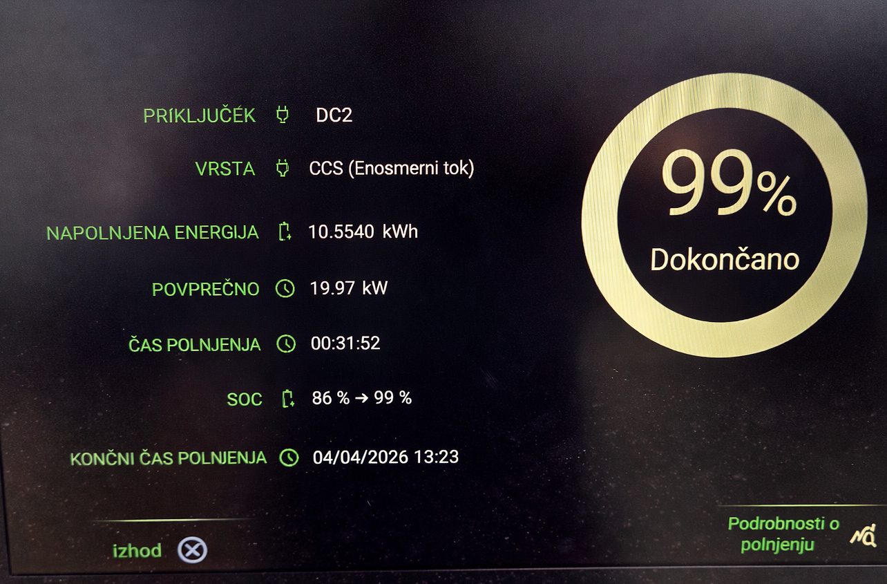 Polnjenje od 86 % do 99 %
